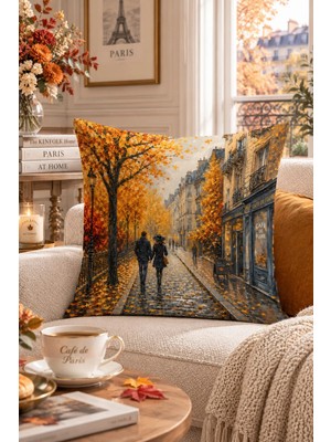Bertille Home Sonbahar Serisi Çift Tarafı Dijital Baskılı Kırlent Kılıfı (Halloween Autumn)