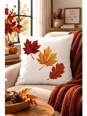 Bertille Home Sonbahar Serisi Çift Tarafı Dijital Baskılı Kırlent Kılıfı (Halloween Autumn)