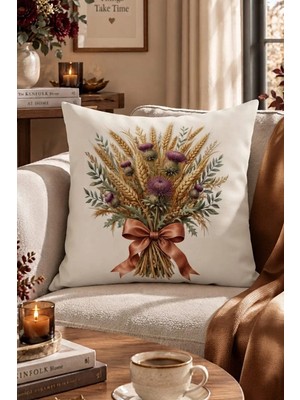 Bertille Home Sonbahar Serisi Çift Tarafı Dijital Baskılı Kırlent Kılıfı (Halloween Autumn)