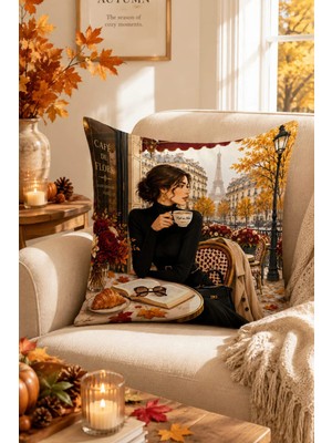 Bertille Home Sonbahar Serisi Çift Tarafı Dijital Baskılı Kırlent Kılıfı (Halloween Autumn)