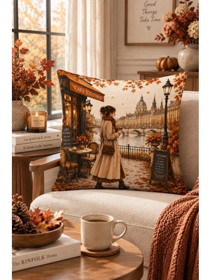 Bertille Home Sonbahar Serisi Çift Tarafı Dijital Baskılı Kırlent Kılıfı (Halloween Autumn)