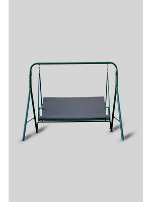 Sowso Premium Salıncak Minderi 45x130x5 cm | Gri Sert Sünger | Keten Kumaş & Fermuarlı Kolay Yıkanabilir | Pratik Bağcıklı | Antrasit Gri