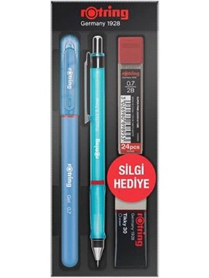 4 Adet   Rotring Visuclick + Jel Okul Seti- 0.7 mm Mavi