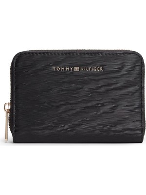 Tommy Hilfiger Logolu Fermuarlı Cüzdan Bayan Cüzdan AW0AW18487 Bds