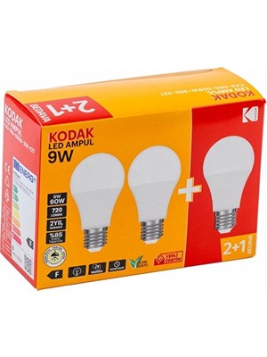 2 Adet  Kodak LED Ampul Beyaz Işık 3lü