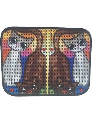 Velora 60 x 45 cm Kedi Tuvalet Önü Paspası - Elekli Desenli