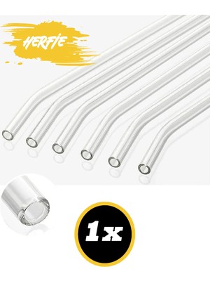Herfie Tekli Cam Pipet – Hijyenik Bulaşık Makinesinde Yıkanan Eğimli Pipet