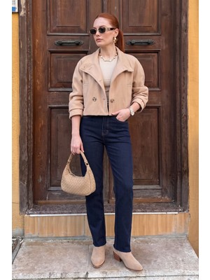 Lela Pamuklu Yüksek Bel Düz Paça Jeans Kadın Kot Pantolon 7031007