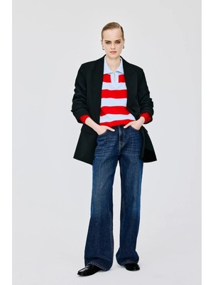 DeFacto Oversıze Ceket Yaka Astarlı Blazer Ceket C2457AX26AU