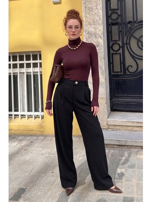 Lela Yüksek Bel Pileli Bol Paça Pantolon Kadın Pantolon 611PL131