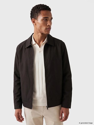LC Waikiki Shining Store'dan Işıltılı Seçimler Standart Fit Gömlek Roba Yaka Erkek Ceket