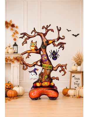 Patladı Gitti Halloween Cadılar Bayramı  Ayaklı Büyük Boy Folyo Balon