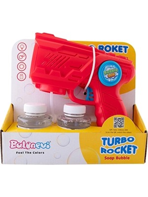 3 Adet Balonevi Pilli Işıklı Turbo Roket Köpük Tabancası