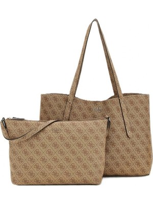 Guess Brenton Kadın Kahverengi Tote Çanta