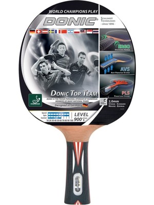 Donic Top Team 900 ITTF Onaylı Masa Tenisi Raketi Orta ve Üst Seviye Oyuncular İçin Siyah