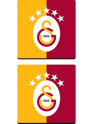 Galatasaray 5 Yıldız Ahşap Bardak Altlığı (2'li Set) - Lisanslı Orijinal