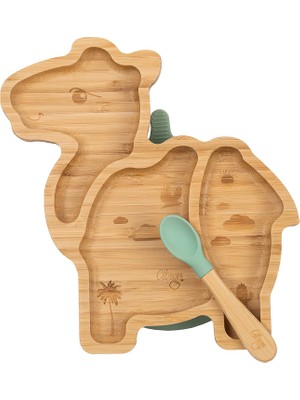 Velora Citron Bölmeli Vakum Tabanlı Organik Bambu Çocuk Yemek Takımı - Camel 1073575