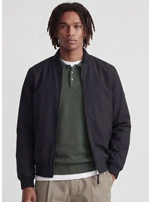 Jack & Jones Siyah Erkek Yuvarlak Yaka Mont 12301234 Jprblajosh Bomber Jkt Sn