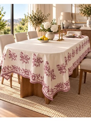 Onedekor Velour Maroon Keten Masa Örtüsü