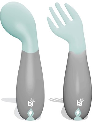 Velora Babyjem Açılı Mama Kaşık Çatal Takımı Yeşil