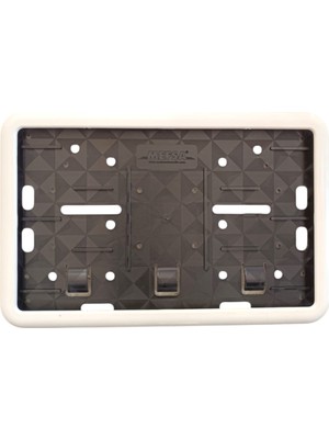 Bezos Çerçeveli Motor Plakalık Plaka Altlığı Beyaz 17X26 cm