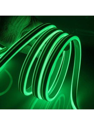 Ema Dükkan 3 Metre 220 Volt Yeşil Neon Led Tak Çalıştır 8x16mm Esnek Hortum Led Suya Dayanıklı Şerit Aydınlatma