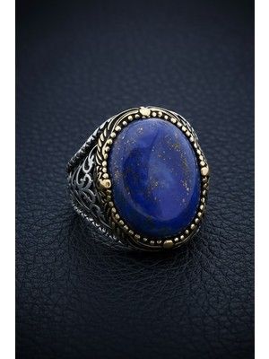 Takıdepo Lapis Lazuli Taşlı Gümüş Erkek Yüzük