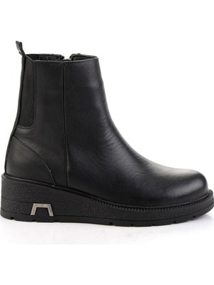 Bambi Siyah Hakiki Deri Kadın Bot & Bootie K02717251903