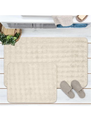 Matmel Soft Artos 2'li Banyo Paspası - Beyaz - 60X100 cm + 50X60 cm