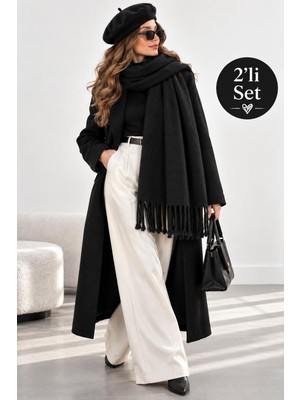 Wearflawless Kadın 2'li Takım Atkı ve Ressam Beresi Seti, Kışlık Hediye, Sevgililer Günü Hediyesi