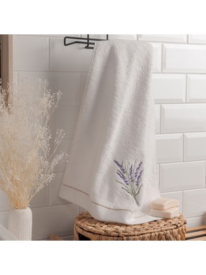 Matmel Soft Lavanta Nakışlı Yüz Havlusu - Asorti - 50X80 cm