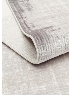 Akbel Halı PERA 01 Gri Yıkanabilir Modern Desenli Kaymaz Tabanlı Akrilik Makine Halısı