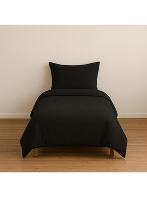 Velora Ezgi Tek Kişilik Nevresim Takımı, 160 x 230 Cm, Siyah, 1 Yastık Kılıfı Dahil