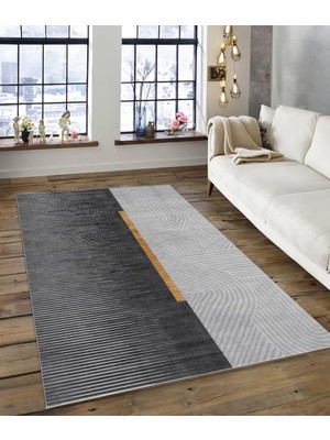 Velora Dijidekor Işıltı Koleksiyonu MODEL153 Süngerli Dijital Baskılı Saçaksız Mutfak Halısı Yolluk, MODEL-153, 80X150