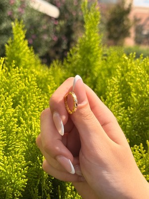 Topaloğlu 8 Ayar Altın Kalemli Arpa Halka Model