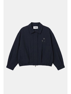 It's Basic Kadın Lacivert W6-56 Bomber Oversize Aksesuar Detaylı Tasarım Ceket