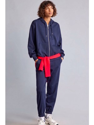 Soft & Basic Kadın Paçası Lastikli Cepli Pamuklu Jogger Eşofman Altı