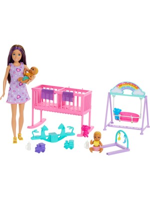 Velora Barbie Skipper Ikiz Bebekler Bakımı Oyun Seti Barbie Skipper Ikiz Bebekler Bakımı Oyun Seti, Ikiz Bebek Odası Oyun Seti ve Aksesuarlar HXM99