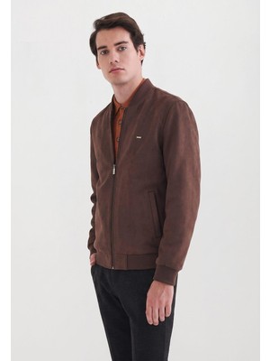 Pierre Cardin Roul Klasik Fermuarli Regular Fit Erkek Suni Deri Süet Mont