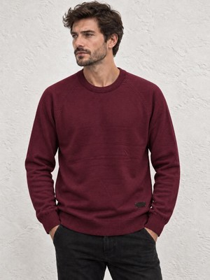 Tena Erkek Bordo Bisiklet Yaka Corspan Ip Basic Triko