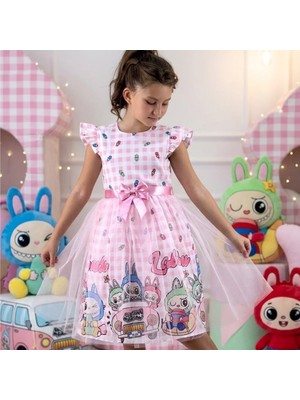 Tny Kids Collection Kız Çocuk Pötikareli Tül Detaylı Doğum Günü ve Parti Elbisesi