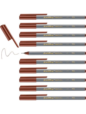 Velora Edding 55 Fineliner - Kahverengi - 10 Kalem - 0,3 mm Uç