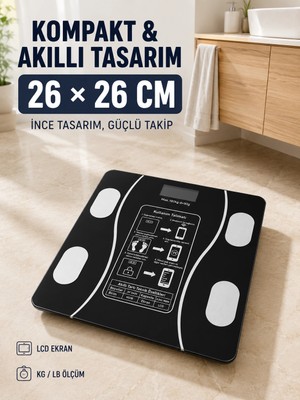 Astraltech 180 kg Akıllı Cam Tartı Bluetooth Vücut Yağ Kas Su ve Bmı Ölçüm Destekli Baskül