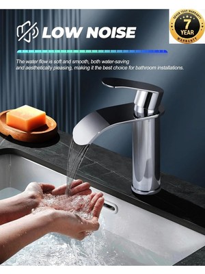 OEM Banyo Lavabo Bataryası Yeni Model Şelale Krom Renk 7 Yıl Garantili Ithal