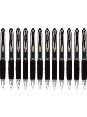 Velora Uni-Ball Signo 207 Jel Tükenmez Kalem, Baskı Mekanizmalı, 0,7 Mm, F Uç, 0,5 mm Çizgi Genişliği, 12 Adet, Siyah