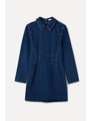 Mudo Uzun Kollu Mini Jean Elbise