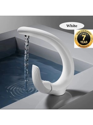 OEM Banyo Lavabo Bataryası Şelale Yeni Modern Tasarım Beyaz Renk 7 Yıl Garantili Ithal
