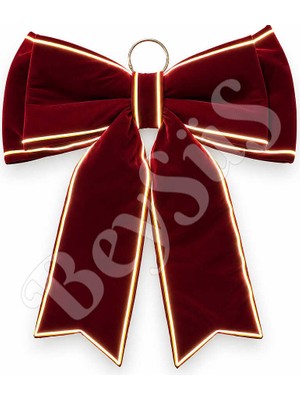 BeySüS Premium LED Işıklı Kadife Yılbaşı Fiyonku