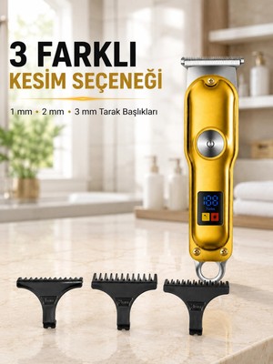 Astraltech T Bıçaklı Erkek Tıraş Makinesi USB Şarjlı LED Göstergeli Turbo Özellikli Saç Sakal Kesme Makinesi