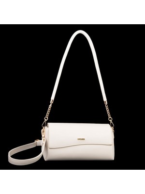 Nas Bag Kadın Sade Şık Omuz ve Çapraz Çanta (En 24 cm ;boy 12 cm ) Krem